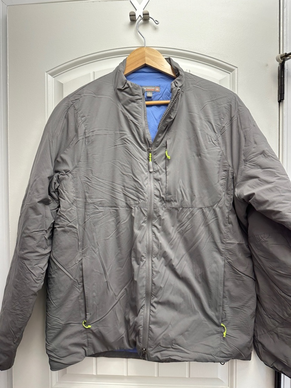 Peter Millar Men's Gray Insulated Puffer Jacket with Blue Liner
